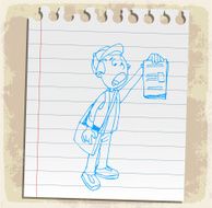 Cartoon newspaper illustration