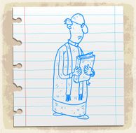 Cartoon priest illustration N3