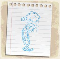 Cartoon sad illustration N2