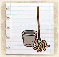 Cartoon mop illustration