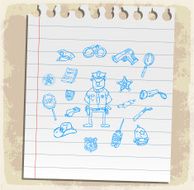 police icons set N2