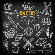 Bread and bakery doodle