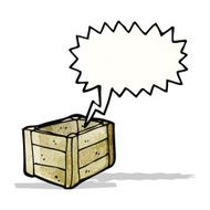 cartoon empty wooden crate N2