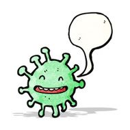 cartoon germ with speech bubble N33