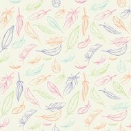 Vintage seamless pattern with feathers N2