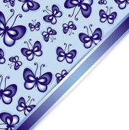 Colored Floral Background Hand Drawn Texture with Butterfly