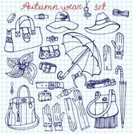 Outline Vector Female Accessories Set Sketchy notepaper
