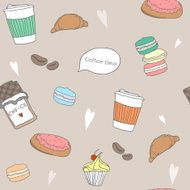Sweet and tasty hand drawn seamless pattern N5