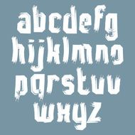 Vector white font handwritten watercolor lowercase isolated let