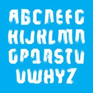 Handwritten white vector uppercase letters stylish letters set