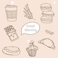 Cartoon hand drawn tasty food great for your design N6