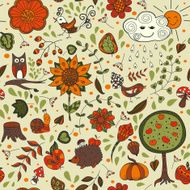 Cute autumn seamless pattern