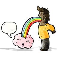 man vomiting out rainbow cartoon N2