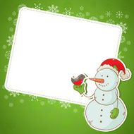 Christmas snowman invitation postcard