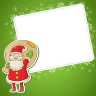 Christmas card with Santa and sticker