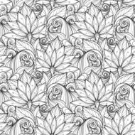 Seamless Monochrome Floral Pattern (Vector) N20