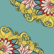 Vector Colored Floral Background Hand Drawn Texture N75