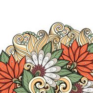 Vector Colored Floral Background Hand Drawn Texture N76