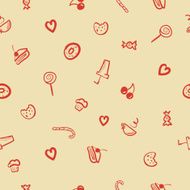 Vector sweets icons seamless