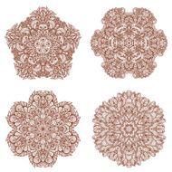 Set of four hand drawn ornaments N14