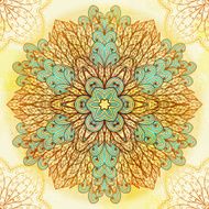 Hand drawn circular ornament N8