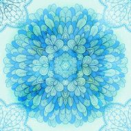 Hand drawn blue ornament N7