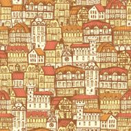 Seamless pattern with old city N4