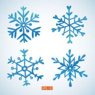 Set of watercolor snowflakes N2