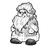 Vector sketch of Santa Claus Christmas illustration N5