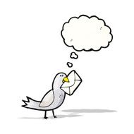 cartoon bird with envelope N2