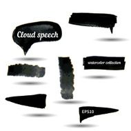 Black watercolor grunge arrows collection