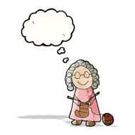 child&#039;s drawing of an old woman knitting N2