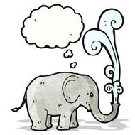 cartoon elephant squirting water N31