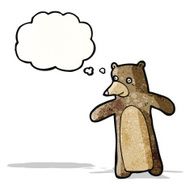 cartoon bear with thought bubble N73