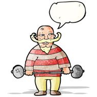 cartoon retro circus strong man