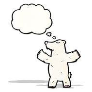 cartoon polar bear with thought bubble N68