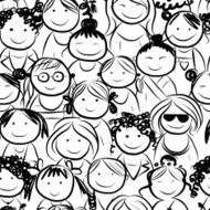 Women crowd seamless pattern for your design N2