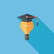 Light bulb flat icon with long shadow eps10 N65