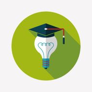 Light bulb flat icon with long shadow eps10 N66