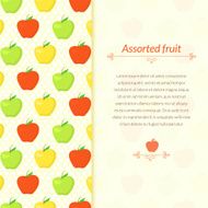 Colorful pattern with green yellow and red apples N3