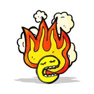cartoon flaming emoticon face N22