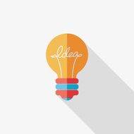 Light bulb flat icon with long shadow eps10 N70