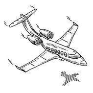 Business Travel Aircraft Drawing