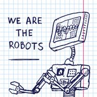 Vector hand draw robot on exersize book Eps10 N7