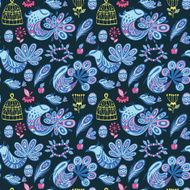 Seamless pattern with birds of paradise N2