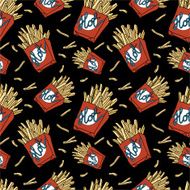 Hand drawn fast food doodle pattern N5