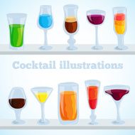 colorful coctail vector illustration background concept N2