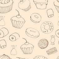 Seamless pattern with sweets N14