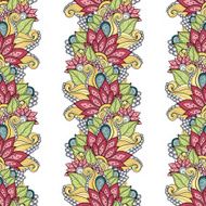 Seamless Floral Pattern (Vector) Hand Drawn Texture N155