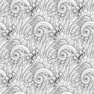 Seamless Monochrome Floral Pattern (Vector) N21